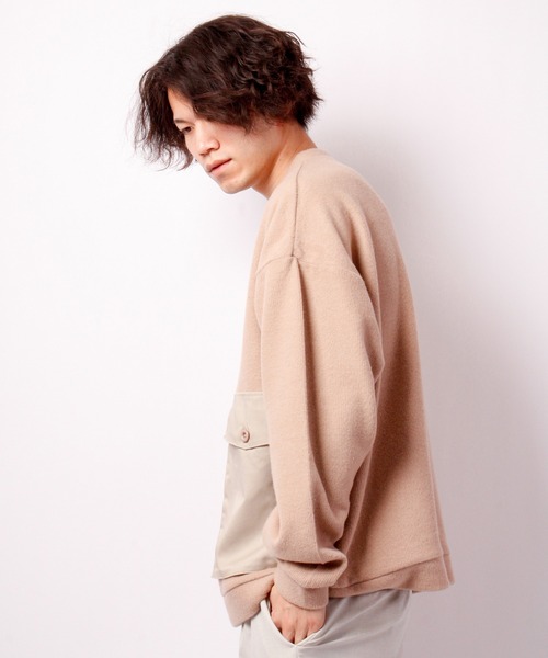 House of Blues（ハウスオブブルース）の「サカリバ起毛ポケット配色切替クルーネック（スウェット・メンズ・ベージュ/杢グレー・M/L）」の9枚目の写真