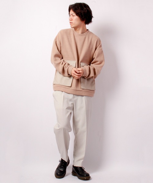 House of Blues（ハウスオブブルース）の「サカリバ起毛ポケット配色切替クルーネック（スウェット・メンズ・ベージュ/杢グレー・M/L）」の11枚目の写真