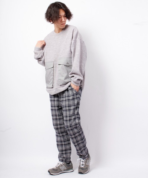 House of Blues（ハウスオブブルース）の「サカリバ起毛ポケット配色切替クルーネック（スウェット・メンズ・ベージュ/杢グレー・M/L）」の8枚目の写真