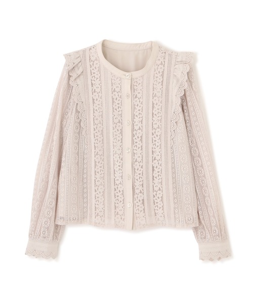 PROPORTION BODY DRESSING（プロポーションボディドレッシング）の「ストライプレースブラウス / 1212110207（シャツ/ブラウス・レディース・ダークグレー/パープル/オフホワイト・SMALL/MEDIUM）」の11枚目の写真