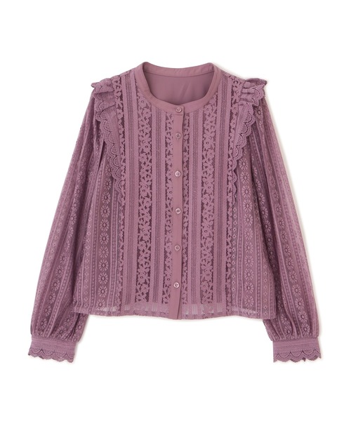 PROPORTION BODY DRESSING（プロポーションボディドレッシング）の「ストライプレースブラウス / 1212110207（シャツ/ブラウス・レディース・ダークグレー/パープル/オフホワイト・SMALL/MEDIUM）」の15枚目の写真