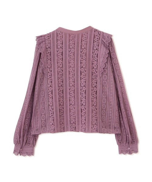 PROPORTION BODY DRESSING（プロポーションボディドレッシング）の「ストライプレースブラウス / 1212110207（シャツ/ブラウス・レディース・ダークグレー/パープル/オフホワイト・SMALL/MEDIUM）」の16枚目の写真