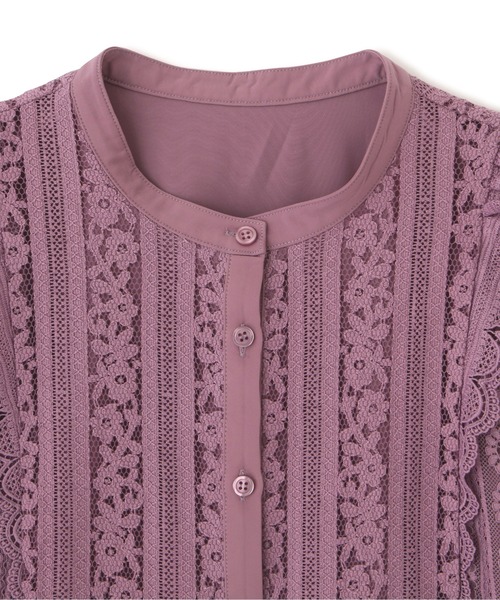 PROPORTION BODY DRESSING（プロポーションボディドレッシング）の「ストライプレースブラウス / 1212110207（シャツ/ブラウス・レディース・ダークグレー/パープル/オフホワイト・SMALL/MEDIUM）」の17枚目の写真