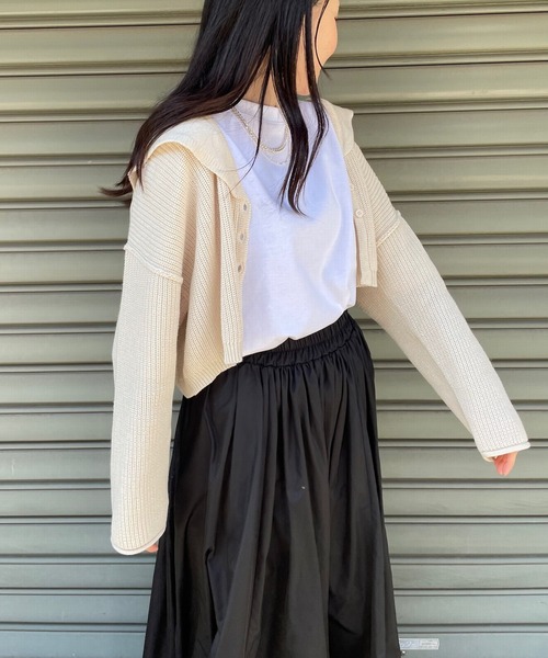 JUGLANS(ユグランス)の「☆ 衿付きカーディガン S5521(カーディガン/ボレロ・レディース・ピンク/ブルー/アイボリー・FREE)」の8枚目の写真