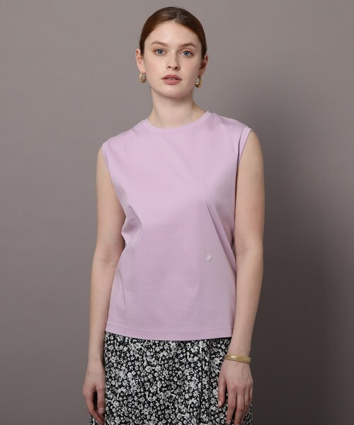 DRESSTERIOR(ドレステリア)の「◆【接触冷感/抗菌防臭/消臭】アイスクリアコットンノースリーブTシャツ(タンクトップ・レディース・チャコールグレー/オフホワイト/ブルー/ライトパープル・38/36)」の4枚目の写真