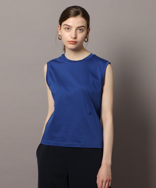 DRESSTERIOR(ドレステリア)の「◆【接触冷感/抗菌防臭/消臭】アイスクリアコットンノースリーブTシャツ(タンクトップ・レディース・チャコールグレー/オフホワイト/ブルー/ライトパープル・38/36)」の3枚目の写真