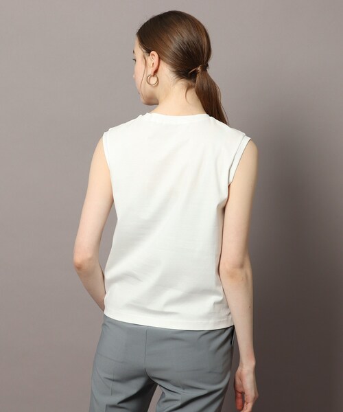 DRESSTERIOR(ドレステリア)の「◆【接触冷感/抗菌防臭/消臭】アイスクリアコットンノースリーブTシャツ(タンクトップ・レディース・チャコールグレー/オフホワイト/ブルー/ライトパープル・38/36)」の14枚目の写真