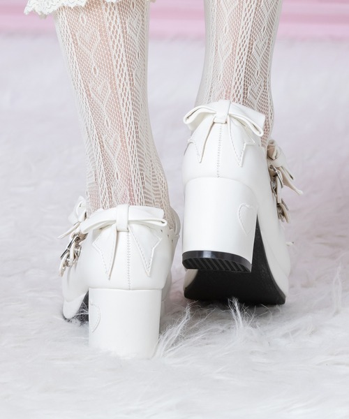 BODYLINE（ボディライン）の「レディース スカラップカットラウンドトゥパンプス（リボン×ハート）（パンプス・レディース・レッド/オフホワイト/ピンク・24.0cm/26.0cm）」の15枚目の写真