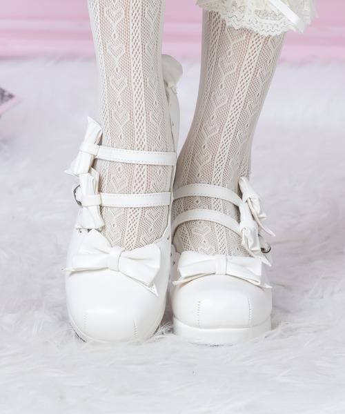 BODYLINE（ボディライン）の「レディース スカラップカットラウンドトゥパンプス（リボン×ハート）（パンプス・レディース・レッド/オフホワイト/ピンク・24.0cm/26.0cm）」の12枚目の写真