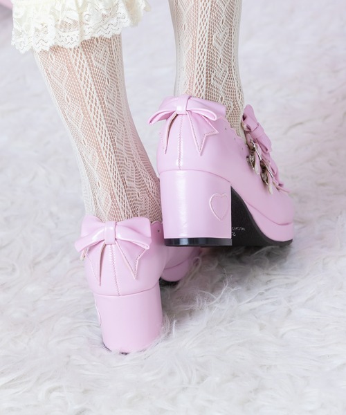 BODYLINE（ボディライン）の「レディース スカラップカットラウンドトゥパンプス（リボン×ハート）（パンプス・レディース・レッド/オフホワイト/ピンク・24.0cm/26.0cm）」の7枚目の写真