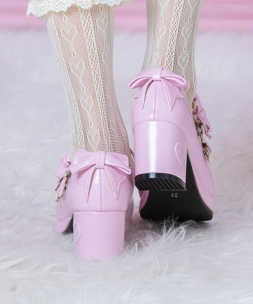 BODYLINE（ボディライン）の「レディース スカラップカットラウンドトゥパンプス（リボン×ハート）（パンプス・レディース・レッド/オフホワイト/ピンク・24.0cm/26.0cm）」の4枚目の写真