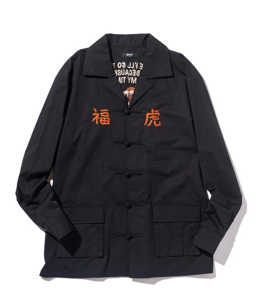 glamb（グラム）の「Needlework Military SH / ニードルワークミリタリーシャツ（シャツ/ブラウス・メンズ・ブラック/カーキ・L/S/M）」の4枚目の写真