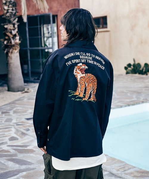 glamb（グラム）の「Needlework Military SH / ニードルワークミリタリーシャツ（シャツ/ブラウス・メンズ・ブラック/カーキ・L/S/M）」の21枚目の写真