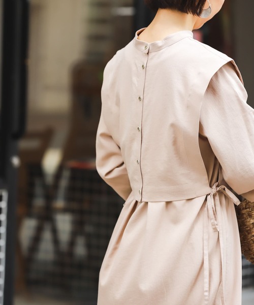 URBAN RESEARCH（アーバンリサーチ）の「レイヤードシャツワンピース（ワンピース・レディース・ブラック/グリーン系その他/モカ・38/36）」の10枚目の写真