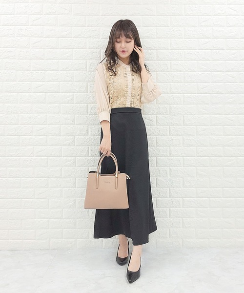 Lace Ladies(レースレディース)の「シフォンジョーゼット レースシャツ 七分袖(シャツ/ブラウス・レディース・ホワイト/ライトブルー/ブラック/ベージュ・FREE)」の8枚目の写真