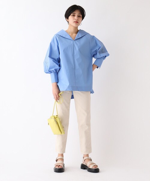 OPAQUE.CLIP（オペークドットクリップ）の「◆【C】セーラーカラーブラウス（シャツ/ブラウス・レディース・ライトブルー/ブラック/ホワイト系・36/40/38）」の15枚目の写真