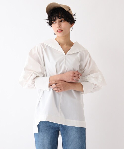 OPAQUE.CLIP（オペークドットクリップ）の「◆【C】セーラーカラーブラウス（シャツ/ブラウス・レディース・ライトブルー/ブラック/ホワイト系・36/40/38）」の16枚目の写真