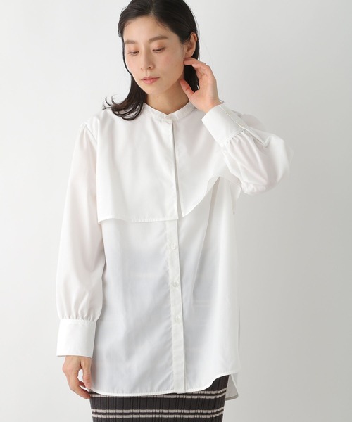 LEPSIM（レプシィム）の「ビックカラーデザインブラウス　272071（シャツ/ブラウス・レディース・オフホワイト/チャコールグレー・FREE）」の2枚目の写真