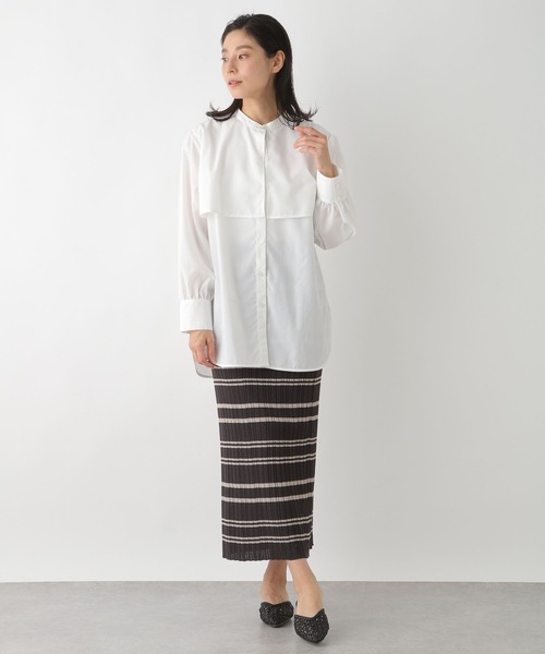 LEPSIM（レプシィム）の「ビックカラーデザインブラウス　272071（シャツ/ブラウス・レディース・オフホワイト/チャコールグレー・FREE）」の3枚目の写真