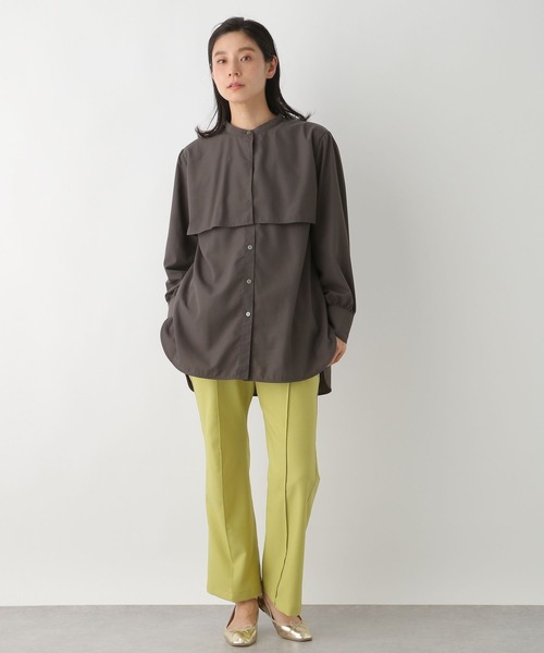 LEPSIM（レプシィム）の「ビックカラーデザインブラウス　272071（シャツ/ブラウス・レディース・オフホワイト/チャコールグレー・FREE）」の4枚目の写真