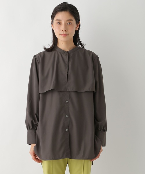 LEPSIM（レプシィム）の「ビックカラーデザインブラウス　272071（シャツ/ブラウス・レディース・オフホワイト/チャコールグレー・FREE）」の5枚目の写真