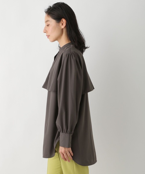 LEPSIM（レプシィム）の「ビックカラーデザインブラウス　272071（シャツ/ブラウス・レディース・オフホワイト/チャコールグレー・FREE）」の6枚目の写真