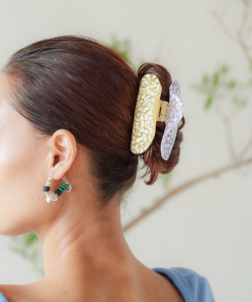 CONTROL FREAK / CTFK(コントロールフリーク)の「CONTROL FREAK マーブルヘアバンス 215-120103(バレッタ/ヘアクリップ・レディース・イエロー/ブラック/ベージュ・F)」の3枚目の写真
