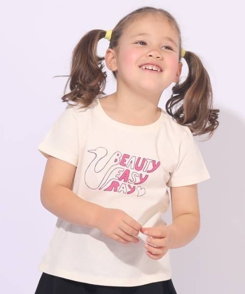 BABYDOLL（ベビードール）の「税抜990円 お着替えプリントTシャツ 6780K（Tシャツ/カットソー・キッズ・パープル/オフホワイト/ピンク/オレンジ/グリーン系その他/ベビーピンク/ピンク系その他/コーラルピンク・80ｃｍ/90cm/100cm/120cm/110cm）」の2枚目の写真