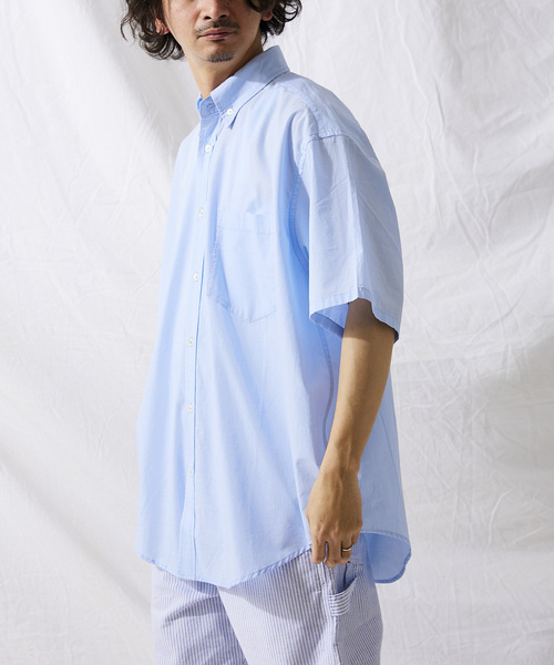 JOURNAL STANDARD relume（ジャーナルスタンダード　レリューム）の「Relume Sports Wear ボタンダウン半袖シャツ（シャツ/ブラウス・メンズ・グリーン/ブルー/ネイビー/ベージュ・MEDIUM/LARGE）」の4枚目の写真