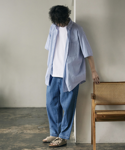 JOURNAL STANDARD relume（ジャーナルスタンダード　レリューム）の「Relume Sports Wear ボタンダウン半袖シャツ（シャツ/ブラウス・メンズ・グリーン/ブルー/ネイビー/ベージュ・MEDIUM/LARGE）」の6枚目の写真