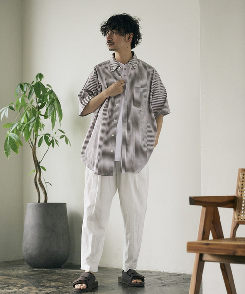 JOURNAL STANDARD relume（ジャーナルスタンダード　レリューム）の「Relume Sports Wear ボタンダウン半袖シャツ（シャツ/ブラウス・メンズ・グリーン/ブルー/ネイビー/ベージュ・MEDIUM/LARGE）」の11枚目の写真