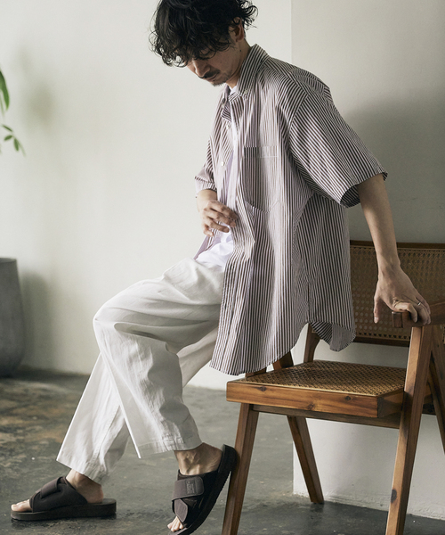 JOURNAL STANDARD relume（ジャーナルスタンダード　レリューム）の「Relume Sports Wear ボタンダウン半袖シャツ（シャツ/ブラウス・メンズ・グリーン/ブルー/ネイビー/ベージュ・MEDIUM/LARGE）」の12枚目の写真