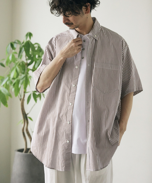 JOURNAL STANDARD relume（ジャーナルスタンダード　レリューム）の「Relume Sports Wear ボタンダウン半袖シャツ（シャツ/ブラウス・メンズ・グリーン/ブルー/ネイビー/ベージュ・MEDIUM/LARGE）」の13枚目の写真