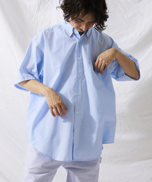 JOURNAL STANDARD relume（ジャーナルスタンダード　レリューム）の「Relume Sports Wear ボタンダウン半袖シャツ（シャツ/ブラウス・メンズ・グリーン/ブルー/ネイビー/ベージュ・MEDIUM/LARGE）」の16枚目の写真