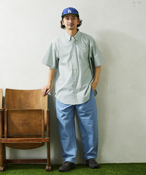 JOURNAL STANDARD relume（ジャーナルスタンダード　レリューム）の「Relume Sports Wear ボタンダウン半袖シャツ（シャツ/ブラウス・メンズ・グリーン/ブルー/ネイビー/ベージュ・MEDIUM/LARGE）」の21枚目の写真