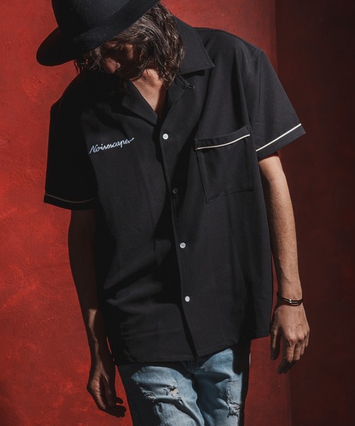 Mhs1815 Minimal Embroidery Minimal Design Noisescape ノイズスケープ のファッション By Shirt ボーリングシャツ シャツ