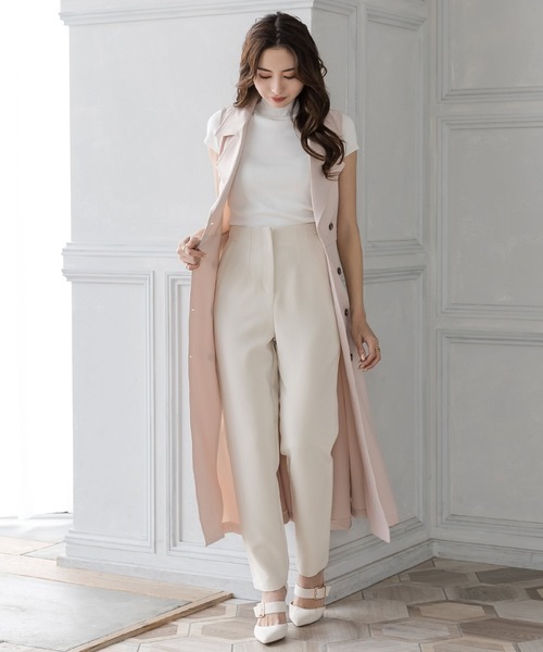 Julia Boutique（ジュリアブティック）の「ベーシックハイネック半袖ニットトップス/22028（ニット/セーター・レディース・ホワイト/ベージュ/イエロー/ブラック/ラベンダー/オレンジ系/ピンク/ミント/ネイビー/ブラウン・ONE）」の12枚目の写真