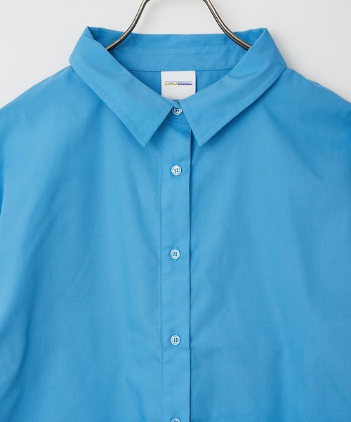 CIAOPANIC(チャオパニック)の「何通りも楽しめる、BIGポケットマルチWAYシャツ(シャツ/ブラウス・レディース・スカイブルー/オフホワイト/ピンク/グリーン・FREE)」の5枚目の写真