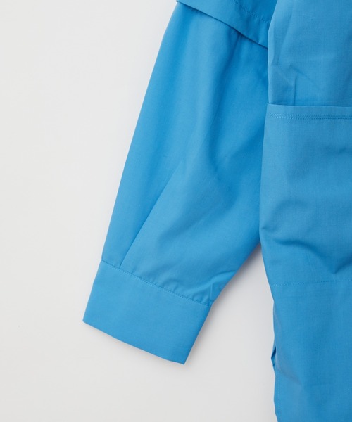 CIAOPANIC(チャオパニック)の「何通りも楽しめる、BIGポケットマルチWAYシャツ(シャツ/ブラウス・レディース・スカイブルー/オフホワイト/ピンク/グリーン・FREE)」の6枚目の写真