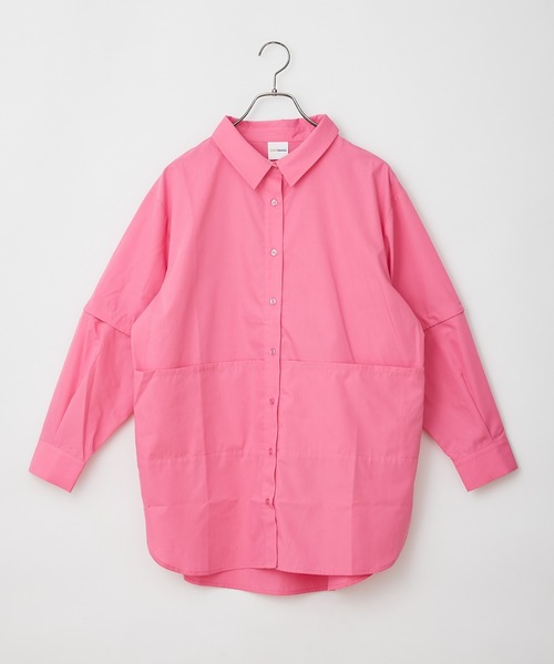 CIAOPANIC(チャオパニック)の「何通りも楽しめる、BIGポケットマルチWAYシャツ(シャツ/ブラウス・レディース・スカイブルー/オフホワイト/ピンク/グリーン・FREE)」の16枚目の写真