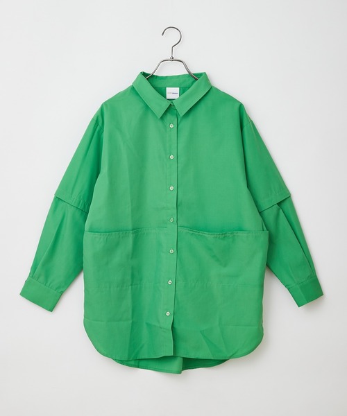 CIAOPANIC(チャオパニック)の「何通りも楽しめる、BIGポケットマルチWAYシャツ(シャツ/ブラウス・レディース・スカイブルー/オフホワイト/ピンク/グリーン・FREE)」の17枚目の写真