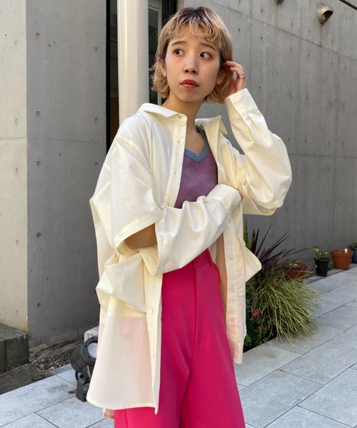 CIAOPANIC(チャオパニック)の「何通りも楽しめる、BIGポケットマルチWAYシャツ(シャツ/ブラウス・レディース・スカイブルー/オフホワイト/ピンク/グリーン・FREE)」の20枚目の写真