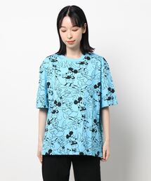 一部店舗/通販限定 親子お揃い ディズニー 総柄Tシャツ 6468A