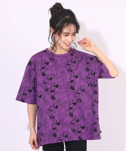 Disney(ディズニー)の「一部店舗/通販限定 親子お揃い ディズニー 総柄Tシャツ 6468A(Tシャツ/カットソー・レディース・オレンジ系その他/ピンク/ライトグリーン/グリーン/コーラルピンク/パープル/オレンジ/ターコイズブルー/ライトブルー/バイオレット・S/M/L/XL)」の5枚目の写真
