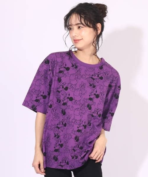 Disney(ディズニー)の「一部店舗/通販限定 親子お揃い ディズニー 総柄Tシャツ 6468A(Tシャツ/カットソー・レディース・オレンジ系その他/ピンク/ライトグリーン/グリーン/コーラルピンク/パープル/オレンジ/ターコイズブルー/ライトブルー/バイオレット・S/M/L/XL)」の19枚目の写真