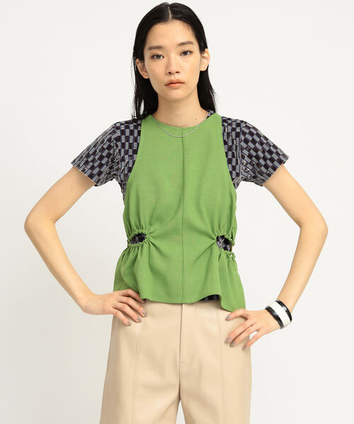 Ray BEAMS（レイビームス）の「Ray BEAMS/サイドホール アメスリ キャミソール（キャミソール・レディース・ブラウン/グリーン・ONE SIZE）」の12枚目の写真