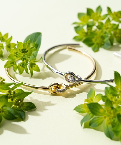 ANOH オリジナル】【Silver925】ぺイブクリスタルバングル