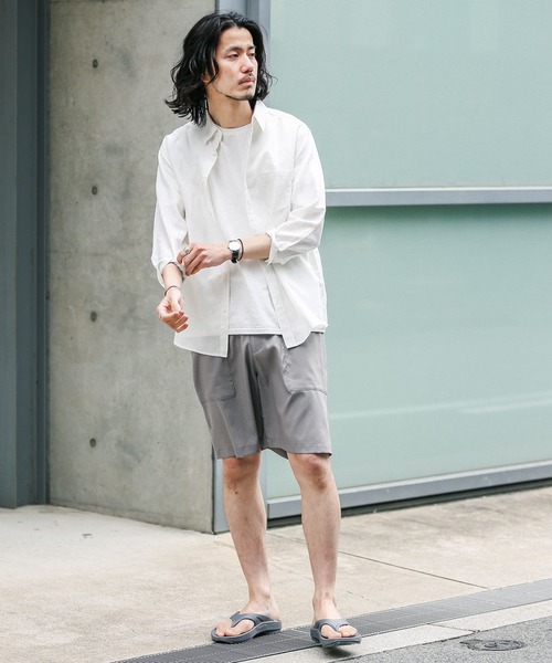 URBAN RESEARCH Sonny Label（アーバンリサーチサニーレーベル）の「リネン七分袖シャツ（シャツ/ブラウス・メンズ・グリーン/ホワイト系その他/ベージュ系その他/ホワイト/ブラウン系その他・MEDIUM/LARGE/SMALL）」の8枚目の写真