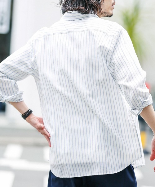 URBAN RESEARCH Sonny Label（アーバンリサーチサニーレーベル）の「リネン七分袖シャツ（シャツ/ブラウス・メンズ・グリーン/ホワイト系その他/ベージュ系その他/ホワイト/ブラウン系その他・MEDIUM/LARGE/SMALL）」の9枚目の写真