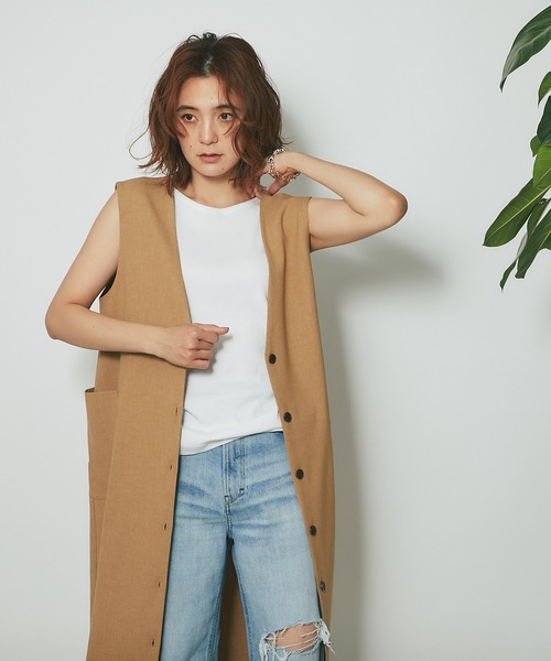 RIVE DROITE（リヴドロワ）の「マルチWAY釦ジャンスカワンピース（ワンピース・レディース・ブラック/ベージュ・FREE）」の12枚目の写真